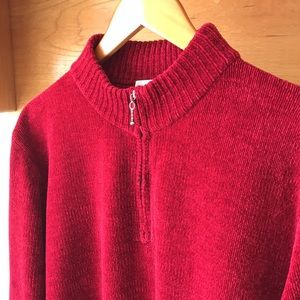 Alfred Dunner Chenille 1/4-zip Sweater